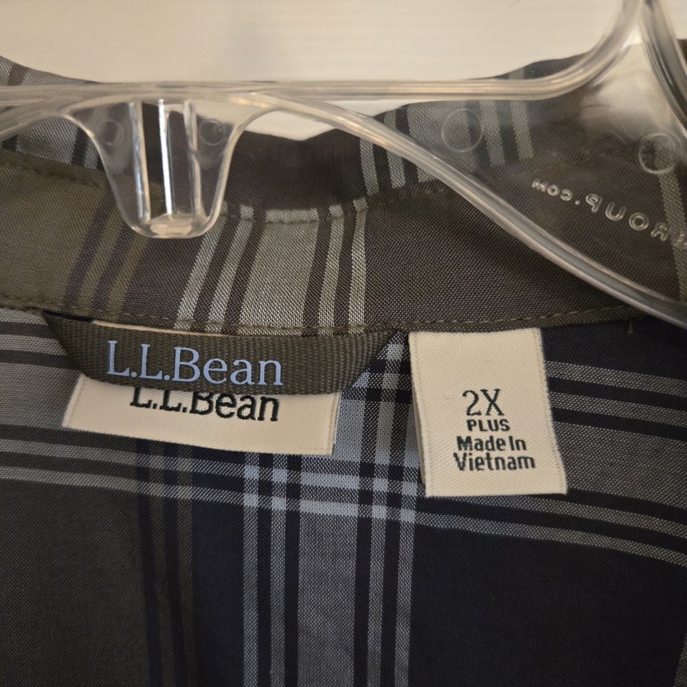 L.L. Bean Women's Short Sleeve Plaid Blouse Size 2X - Picture 6 of 8